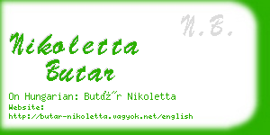 nikoletta butar business card